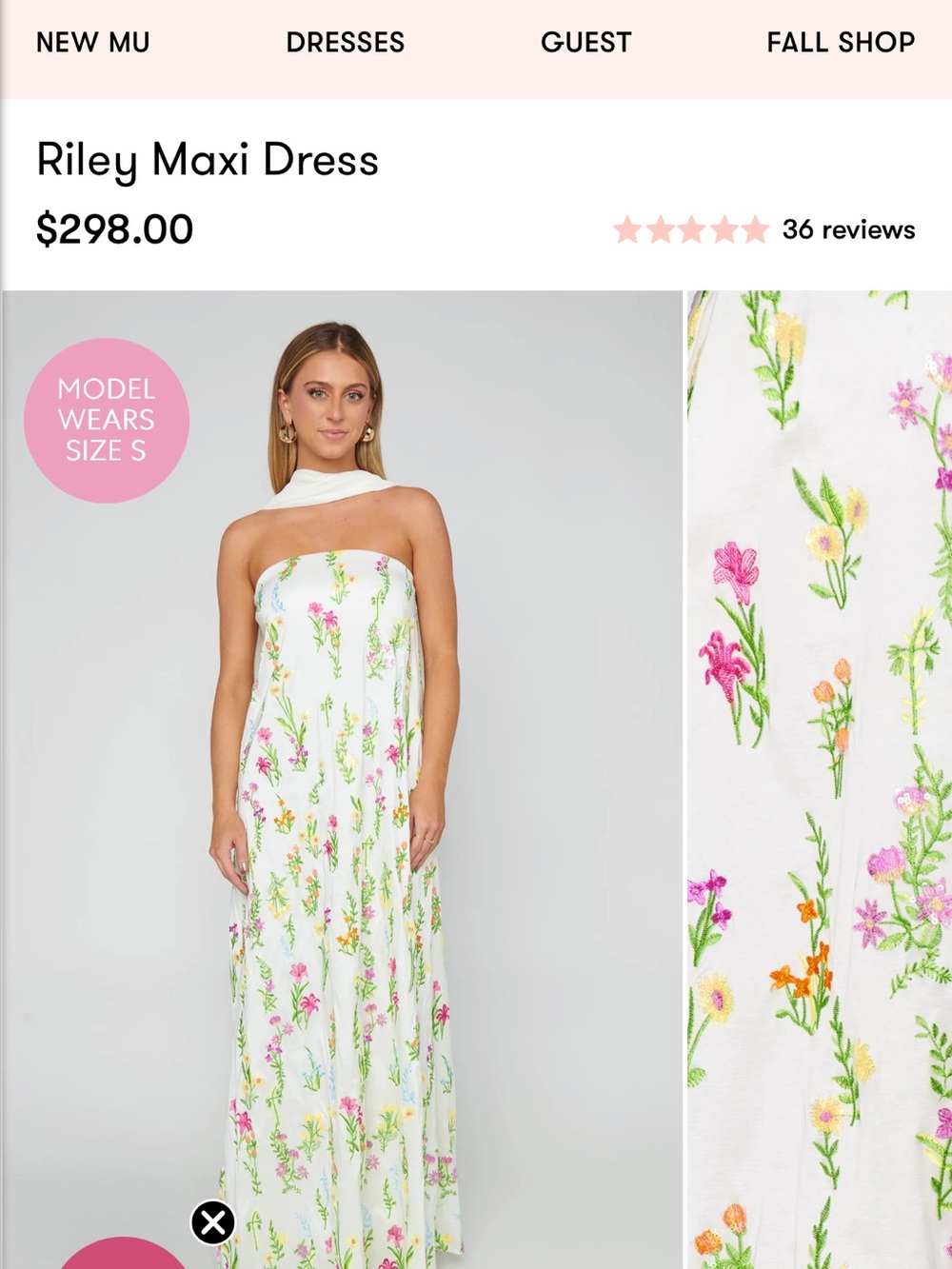 Show Me Your MuMu White Floral Strapless Maxi Dress